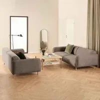 Welch 3+3 Seater Sofa Set - Brown, Fabric