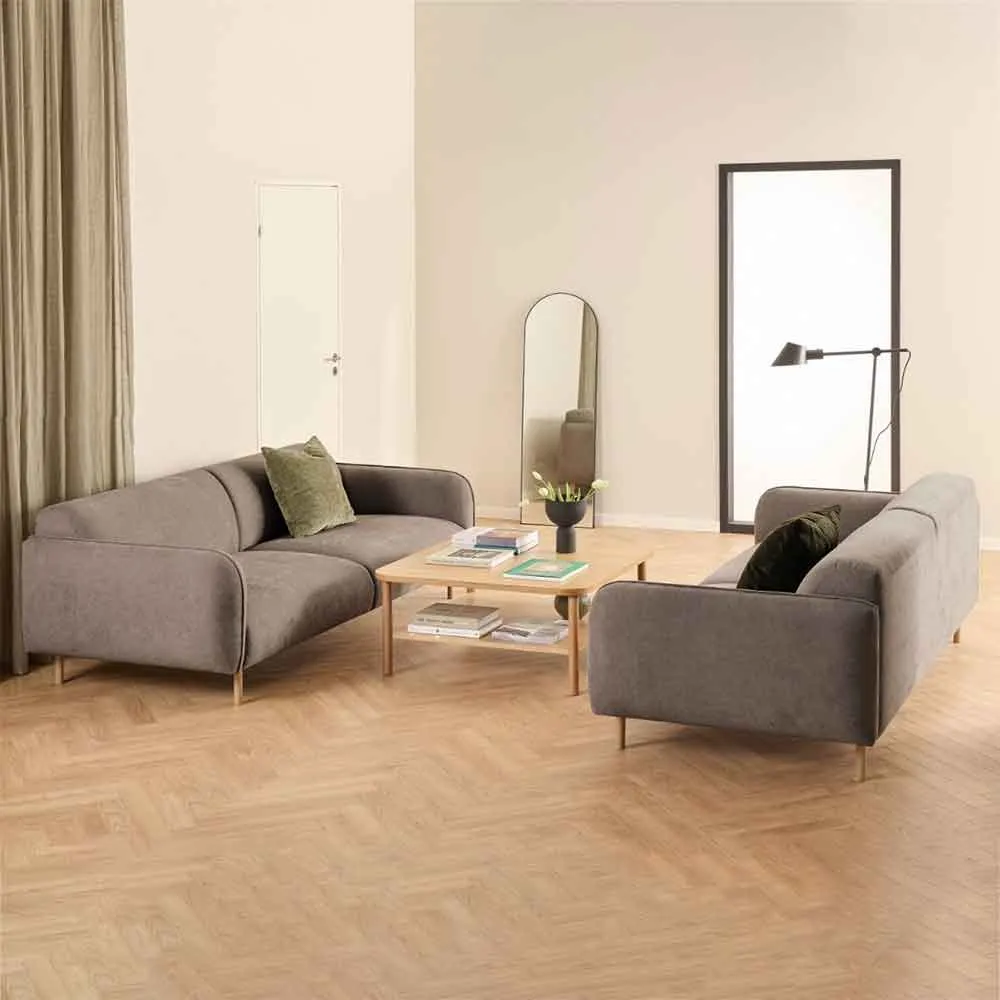 Welch 3+3 Seater Sofa Set - Brown, Fabric