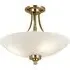 Welles 3 Lights Semi Flush Ceiling Light - White, Antique Brass