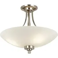 Welles 3 Lights Semi Flush Ceiling Light - White, Chrome