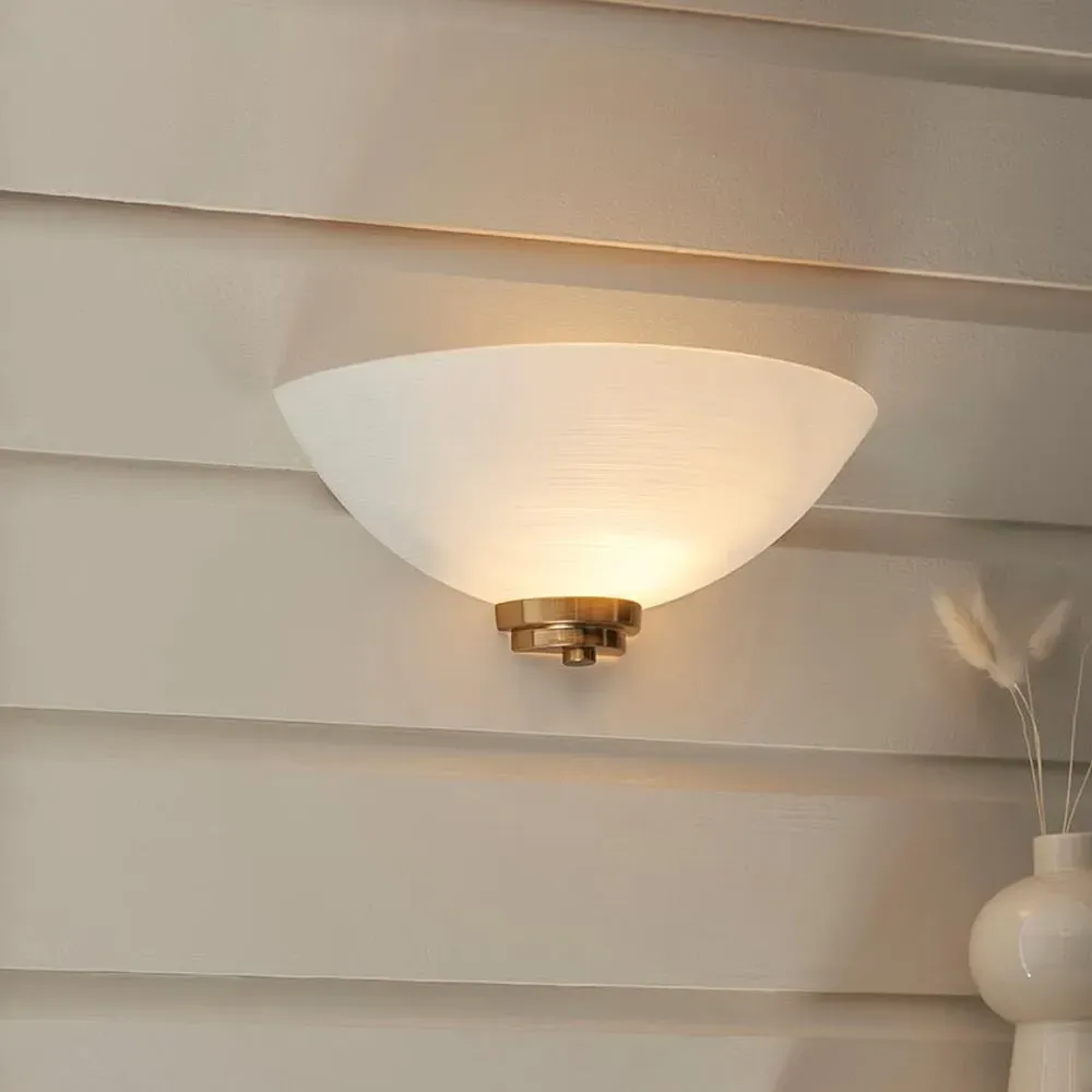 Welles Wall Light - White, Brushed Aged Brass