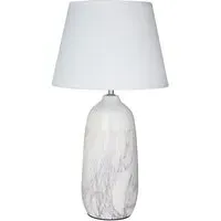 Welmon Table Lamp with Fabric Shade - White, Ceramic
