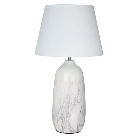 Welmon Table Lamp with Fabric Shade - White, Ceramic image