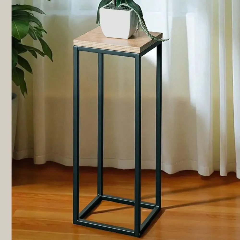 Wembley Small Wooden Planter - Black, Oak