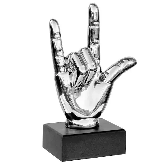 Wendy Ceramic I Love You Hand Sign Sculpture - Silver image