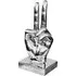 Wendy Large Victory Sign Ceramic Hand Sculpture - Silver