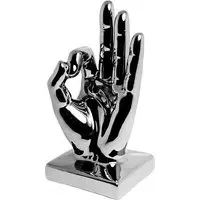 Wendy OK Hand Sign Ceramic Sculpture - Silver
