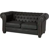 Wenona 2-Seater Sofa - Black, Leather