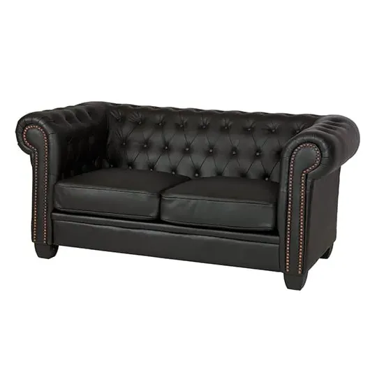 Wenona 2-Seater Sofa - Black, Leather image