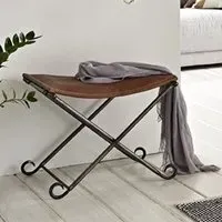 Werchter Foldable Stool - Vintage, Real Leather