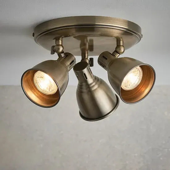 Westbury 3 Lights Round Spotlight - Antique Brass image