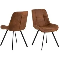 Westerly Dining Chairs with Black Legs, Set of 2 - Camel, Fabric alternate view