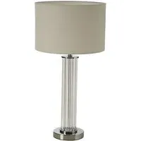 Westico Table Lamp - Cream, Chrome Glass
