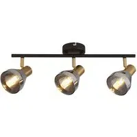 Westminister 3 Light Spotlight - Black, Smoked Glass