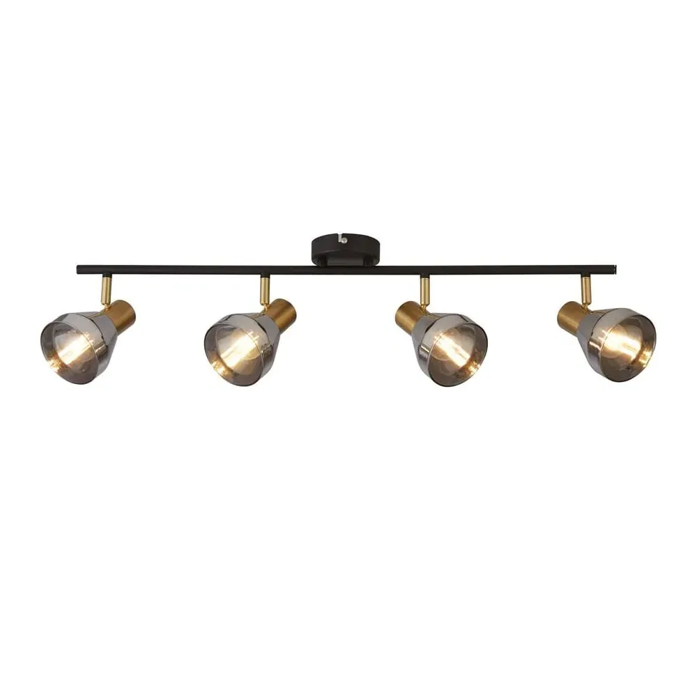 Westminister 4 Light Spotlight - Black, Smoked Glass