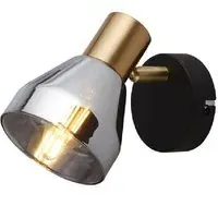 Westminister Single Light Spotlight - Black, Smoked Glass