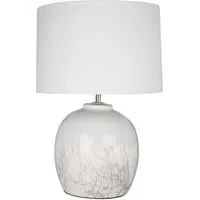 Whirly Table Lamp with Ceramic Base - White