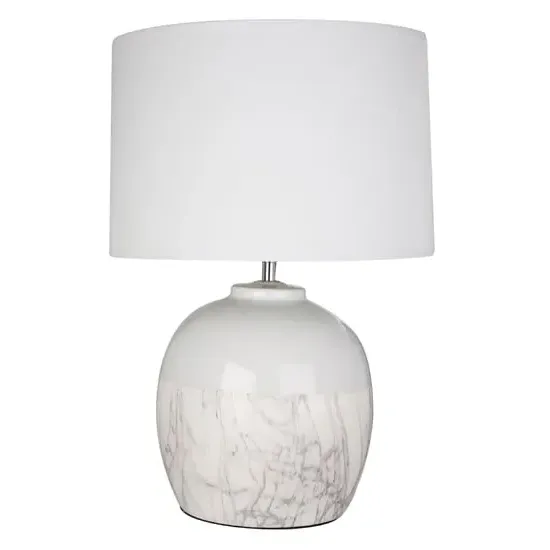 Whirly Table Lamp with Ceramic Base - White image