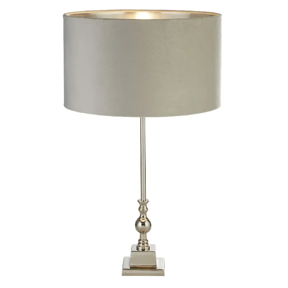 Whitby Table Lamp - Grey, Velvet image