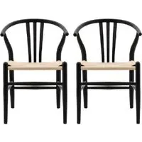 Whiten Dining Chairs Set of 2 - Black, Elm
