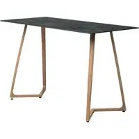 Wichita Rectangular Bar Table - Italian Stone, Oak