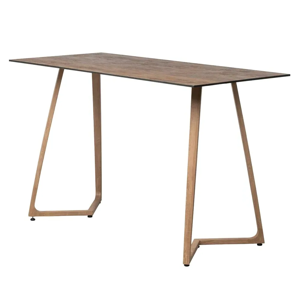 Wichita Rectangular Bar Table - Rust, Oak