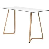 Wichita Rectangular Bar Table - White, Oak