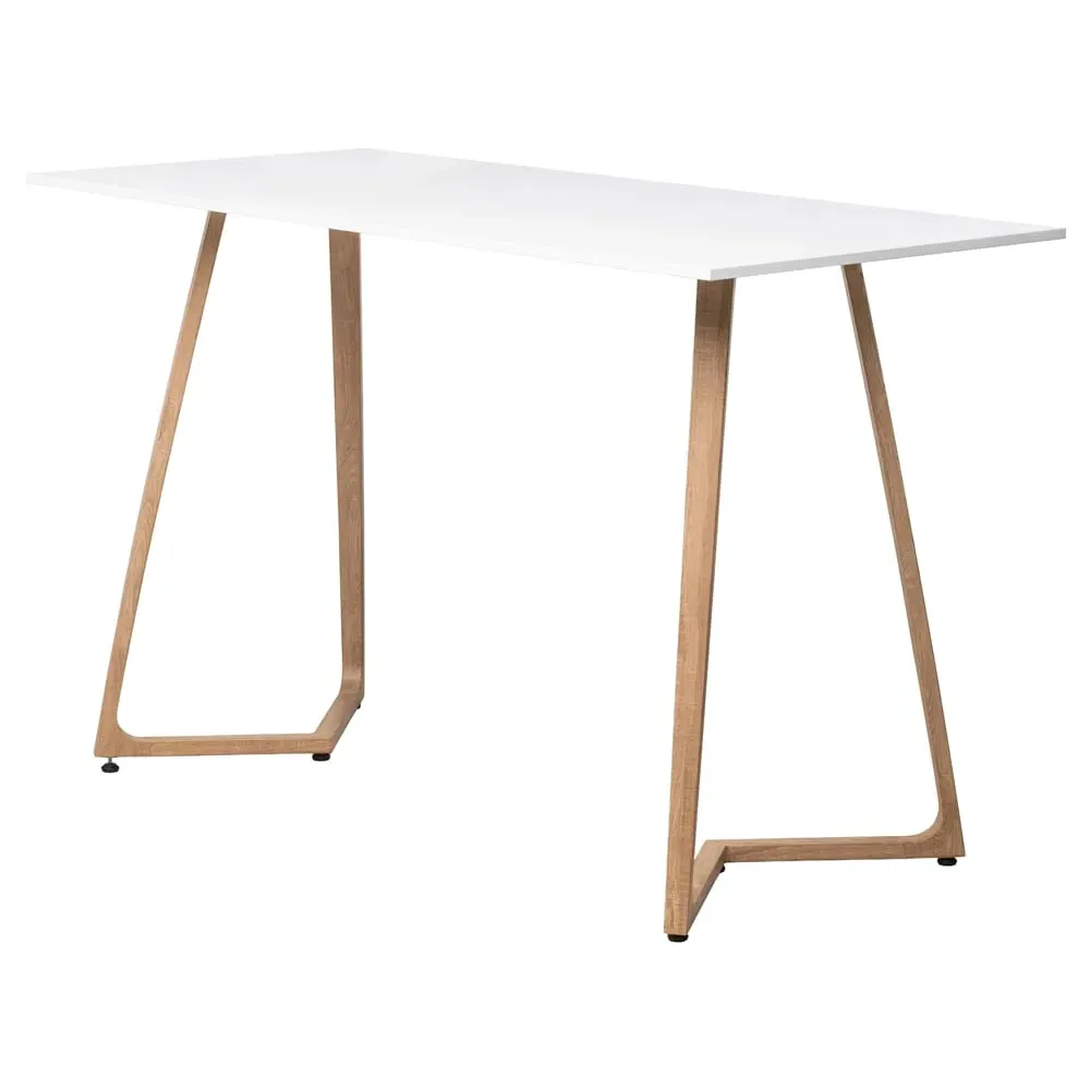Wichita Rectangular Bar Table - White, Oak