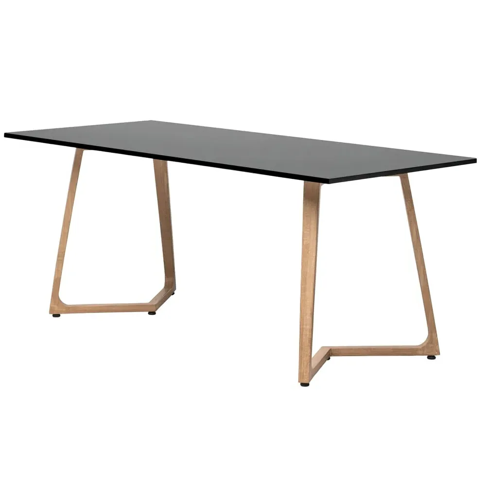 Wichita Rectangular Dining Table - Black, Oak