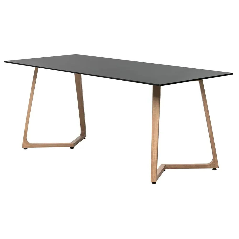 Wichita Rectangular Dining Table - Black, Oak