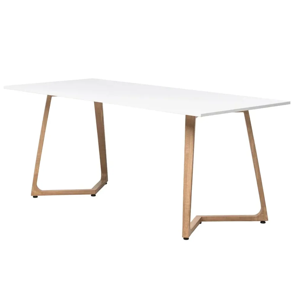 Wichita Rectangular Dining Table - White, Oak