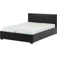 Wick Double Storage Ottoman Bed - Black, Faux Leather