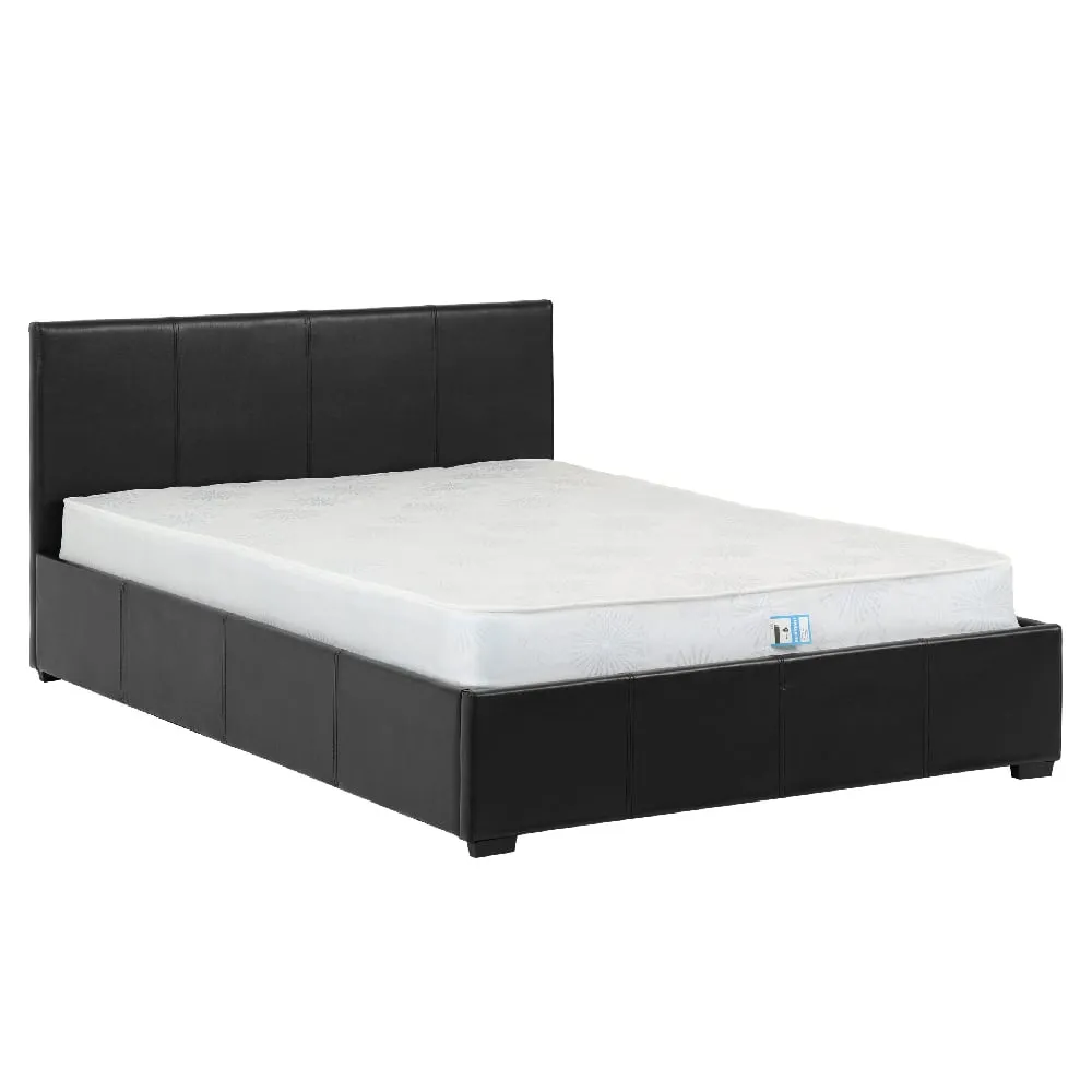 Wick Double Storage Ottoman Bed - Black, Faux Leather image