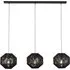Wicker Wall Hung Bar 3 Pendant Light - Black