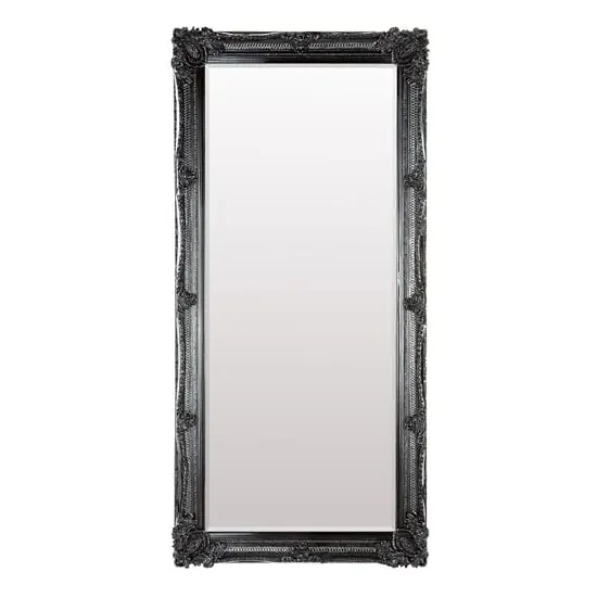 Wickford Large Rectangular Leaner Floor Mirror - Black