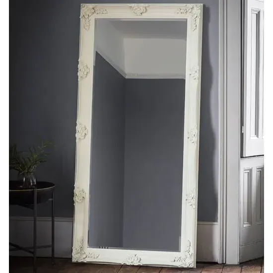 Wickford Large Rectangular Leaner Floor Mirror - Cream