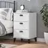 Widnes Bedside Cabinet with 3 Drawers - White, Pine