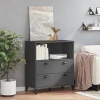 Widnes Bookcase with 2 Drawers - Anthracite, Pine Wood