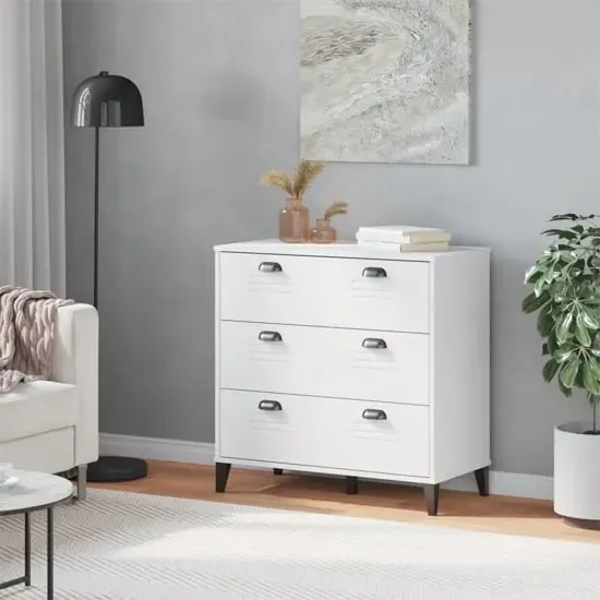 Widnes Chest with 3 Drawers - White, Pine