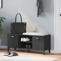 Widnes Shoe Storage Bench with Seating - Black, Pine