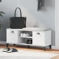 Widnes Shoe Storage Bench with Seating - White, Pine