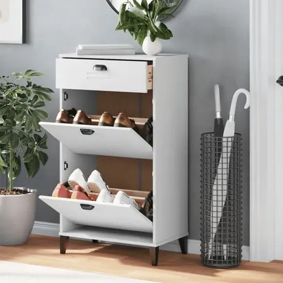 Widnes Shoe Storage Cabinet - White, Pine