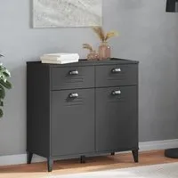 Widnes Sideboard with 2 Drawers - Anthracite Grey, Pine Wood alternate view
