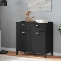 Widnes Sideboard with 2 Drawers - Black, Pine Wood