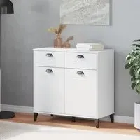 Widnes Sideboard with 2 Drawers - White, Pine Wood