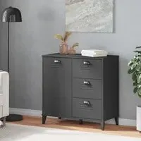 Widnes Sideboard with 3 Drawers - Anthracite, Pine Wood