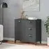 Widnes Sideboard with 3 Drawers - Anthracite, Pine Wood