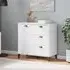 Widnes Sideboard with 3 Drawers - White, Pine Wood