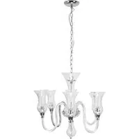 Wikota 6 Bulb Chandelier - Clear, Chrome