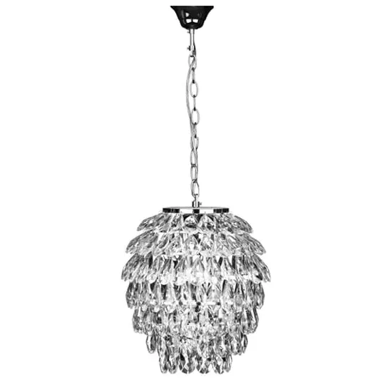 Wikota Crystal Fallon Ceiling Pendant Light - Chrome